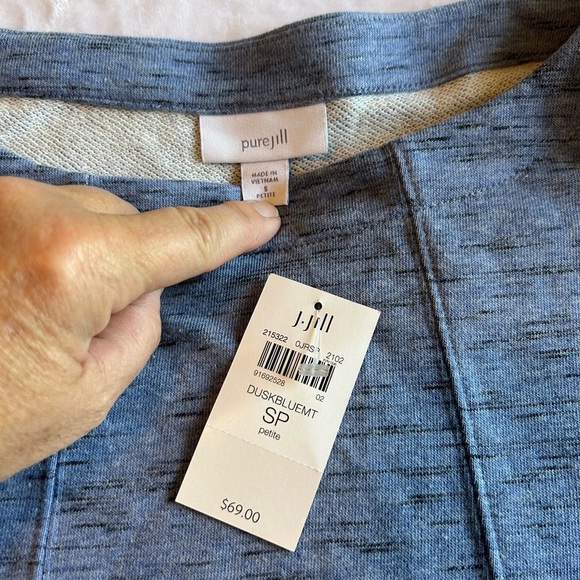 J. Jill NWT dusty blue dress/tunic with side slits size PS - Picture 4 of 7